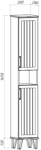 Шкаф-пенал DIWO Сочи 30, синий 563994 Шкаф-пенал DIWO Сочи 30, синий 563994