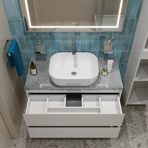 Тумба со столешницей и раковиной BelBagno KRAFT 100 kraft100bo-kepmgl-1302-set подвесная KRAFT100BO-KEPMGL-1302-SET Тумба со столешницей и раковиной BelBagno KRAFT 100 kraft100bo-kepmgl-1302-set подвесная KRAFT100BO-KEPMGL-1302-SET