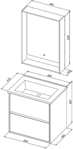 Тумба под раковину Aquanet Милан 65 дуб рошелье 00339966 подвесная Тумба под раковину Aquanet Милан 65 дуб рошелье 00339966 подвесная