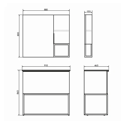 Зеркальный шкаф Comforty Равенна Лофт-90 00-00006656 дуб темно-коричневый Зеркальный шкаф Comforty Равенна Лофт-90 00-00006656 дуб темно-коричневый