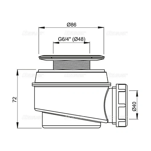 Сифон для поддона AlcaPlast A46-60 60 мм Сифон для поддона AlcaPlast A46-60 60 мм