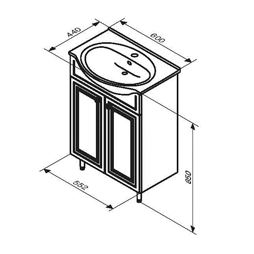 Тумба с раковиной RedBlu by Damixa Palace One 60см M41-FSX0601WG-WCC060 Тумба с раковиной RedBlu by Damixa Palace One 60см M41-FSX0601WG-WCC060