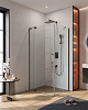 Картинка анонса товара «душевой уголок cezares slider-ah-1-80-90/100-c-gm 90-100x80см стекло прозрачное, профиль оружейная сталь»