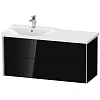 Тумба под раковину Duravit XVIU XV41090B140 подвесная 121 см черный глянцевый