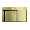 Кухонная мойка Omoikiri Akisame 86-LG-L Side нержавеющая сталь/светлое золото 4997045 Кухонная мойка Omoikiri Akisame 86-LG-L Side нержавеющая сталь/светлое золото 4997045