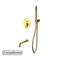 Смеситель для ванны WHITECROSS Y YSET06GL (золото) скрытого монтажа Смеситель для ванны WHITECROSS Y YSET06GL (золото) скрытого монтажа