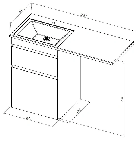 Тумба под раковину Aquanet Токио 58 дуб веллингтон напольная 2 ящика 00333648 напольная Тумба под раковину Aquanet Токио 58 дуб веллингтон напольная 2 ящика 00333648 напольная