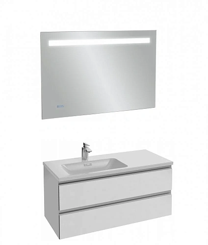 Комплект мебели 100 см Jacob Delafon Vox , белый, с 2 ящиками, с левосторонней раковиной, с подсветк EB1161-NF+EB2025-RA-G1C+EXAC112-Z-00 Комплект мебели 100 см Jacob Delafon Vox , белый, с 2 ящиками, с левосторонней раковиной, с подсветк EB1161-NF+EB2025-RA-G1C+EXAC112-Z-00