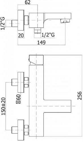 Смеситель для ванны CEZARES EFFECT-VM-01 Смеситель для ванны CEZARES EFFECT-VM-01