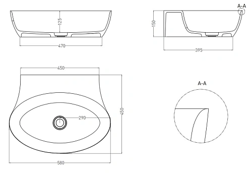 Раковина Salini ALDA WALL 02 140322MN покраска по RAL снаружи Раковина Salini ALDA WALL 02 140322MN покраска по RAL снаружи