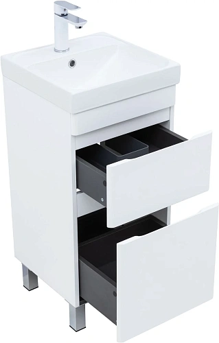 Тумба под раковину Aquanet Слим 40 00346040 напольная, белый сатин Тумба под раковину Aquanet Слим 40 00346040 напольная, белый сатин