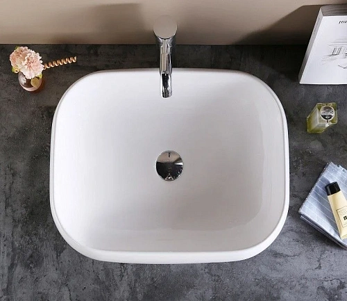 Раковина CeramaLux 9243 накладная, белый Раковина CeramaLux 9243 накладная, белый