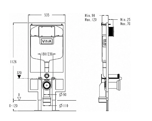 Инсталляция для унитаза Vitra 740-5800-01 3/6 л Инсталляция для унитаза Vitra 740-5800-01 3/6 л