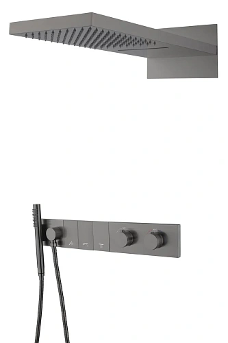 Душевая система Boheme ZODIAC с термостатом GUN METAL встраиваемая 133-GM Душевая система Boheme ZODIAC с термостатом GUN METAL встраиваемая 133-GM