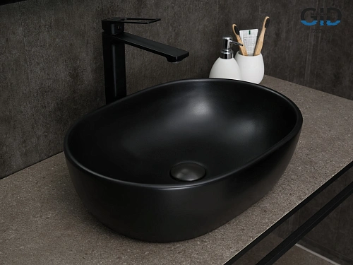 Раковина Gid Bm9026b 53370 накладная черная матовая 48x35x13.5 Раковина Gid Bm9026b 53370 накладная черная матовая 48x35x13.5
