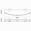 Полка WasserKRAFT Leine K-5044 (ранее К-5024) стеклянная с бортиком хром Полка WasserKRAFT Leine K-5044 (ранее К-5024) стеклянная с бортиком хром