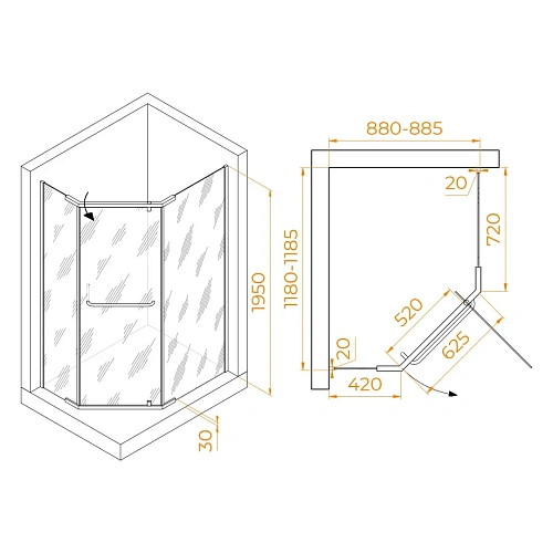 Душевой уголок RGW PA-091B 900x1200 мм 35089192-14 черный Easy Clean Душевой уголок RGW PA-091B 900x1200 мм 35089192-14 черный Easy Clean
