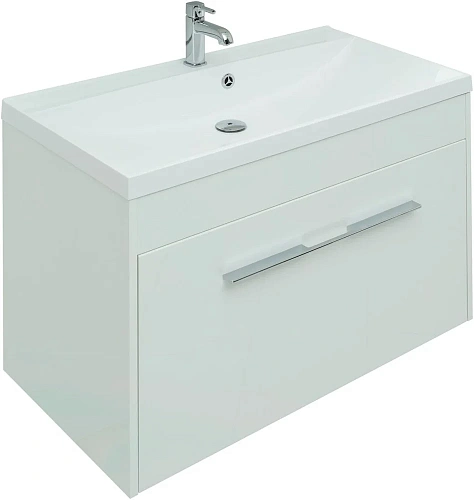 Тумба под раковину Aquanet Августа 90 белый (ручка хром) 00274019 Тумба под раковину Aquanet Августа 90 белый (ручка хром) 00274019