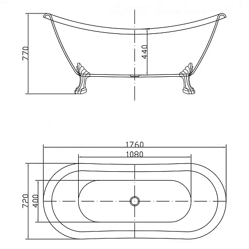 Ванна отдельностоящая Swedbe Vita 8818GO 1760мм Ванна отдельностоящая Swedbe Vita 8818GO 1760мм