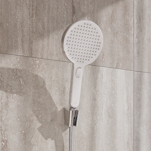 Душевая лейка IDDIS Esper (ESP3FCRi18) круглая, хром с белым Душевая лейка IDDIS Esper (ESP3FCRi18) круглая, хром с белым