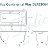 Ванна чугунная Delice Continental PLUS 100х70 с отверстиями под ручки DLR230642R Ванна чугунная Delice Continental PLUS 100х70 с отверстиями под ручки DLR230642R