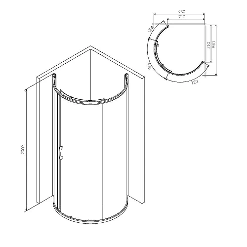 Душевой уголок AM.PM Like W83UG-333-095CG Round 95x95, стекло тонированное, профиль хром глянц, без по Душевой уголок AM.PM Like W83UG-333-095CG Round 95x95, стекло тонированное, профиль хром глянц, без по