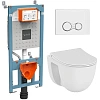 Комплект унитаза VitrA S40 9860B003-7200 с инсталляцией и кнопкой, сиденье микролифт