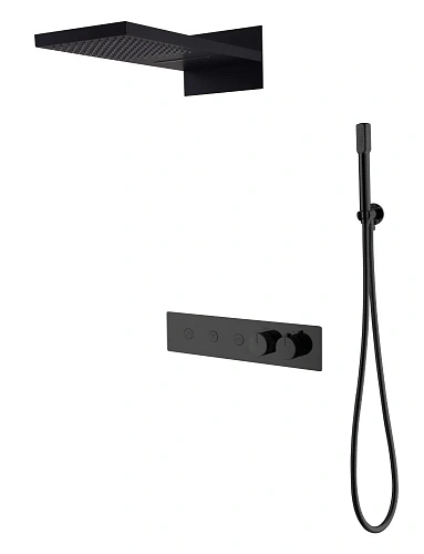 Душевая система Boheme FUSION 131-B с термостатом BLACK встраиваемая Душевая система Boheme FUSION 131-B с термостатом BLACK встраиваемая