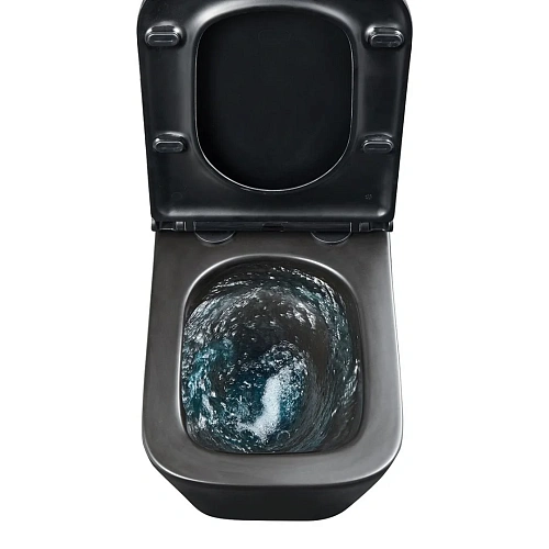 Унитаз подвесной Lemark FLOREX, безободковый с сиденьем микролифт,смыв торнадо, черный матовый 9612002 Унитаз подвесной Lemark FLOREX, безободковый с сиденьем микролифт,смыв торнадо, черный матовый 9612002