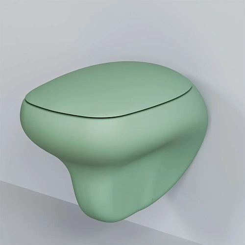 Унитаз подвесной Diamond 123T21001R (530x405x375) мятный матовый безободковый без сиденья Унитаз подвесной Diamond 123T21001R (530x405x375) мятный матовый безободковый без сиденья