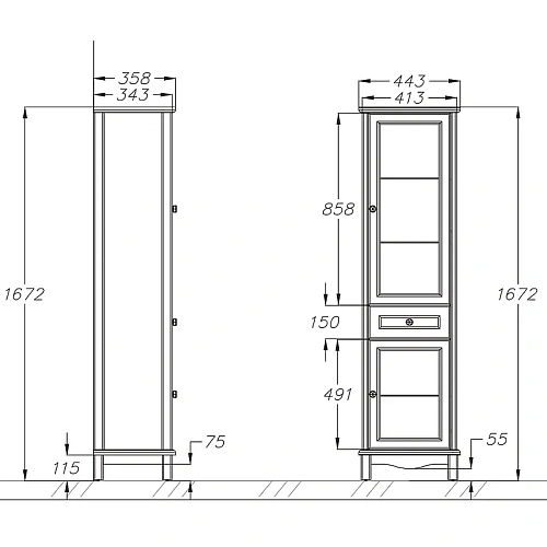 Шкаф-пенал Opadiris Омега, слоновая кость, правый, 2 вар. 00-00001617 Шкаф-пенал Opadiris Омега, слоновая кость, правый, 2 вар. 00-00001617