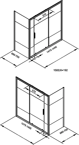 Боковая стенка Aquanet Practic AE10-F-70H150U-CP 700x1500, прозрачное стекло Боковая стенка Aquanet Practic AE10-F-70H150U-CP 700x1500, прозрачное стекло