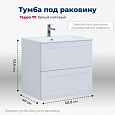Детальная картинка товара «тумба под раковину aquanet терра 70 белый матовый 00313233 подвесная»