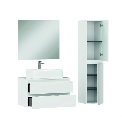 Тумба под раковину Onika Алеста 80 см 108065 подвесная, белая (для накладной) Тумба под раковину Onika Алеста 80 см 108065 подвесная, белая (для накладной)