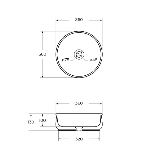 Раковина CEZARES CZR-6603 накладная Раковина CEZARES CZR-6603 накладная