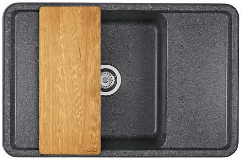 Кухонная мойка Aquaton Беллис 78 1A725032BS210 из литого мрамора, графит Кухонная мойка Aquaton Беллис 78 1A725032BS210 из литого мрамора, графит