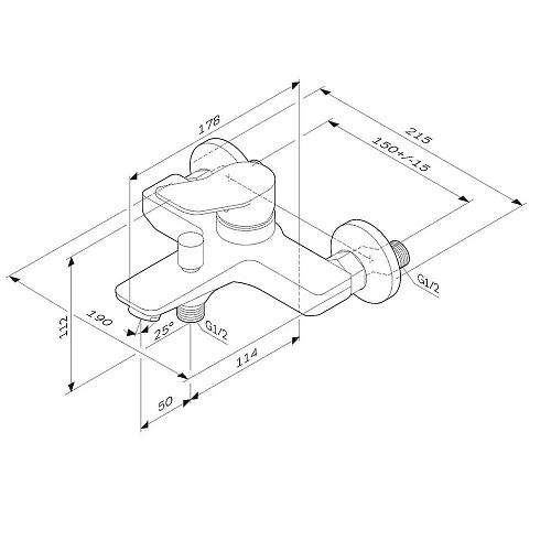 Смеситель для ванны AM.PM X-Joy F85A10022 черный Смеситель для ванны AM.PM X-Joy F85A10022 черный