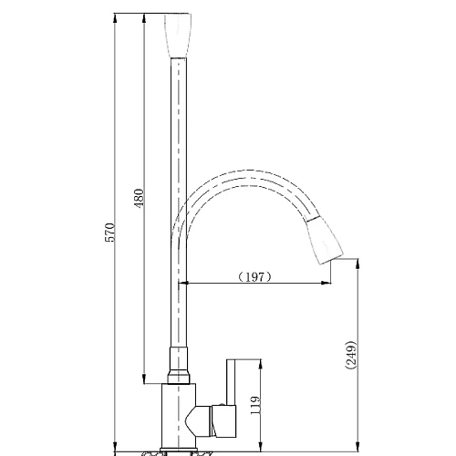 Смеситель для кухни BOCH MANN MIA B BM10421 из нержавеющей стали с гибким изливом, черный Смеситель для кухни BOCH MANN MIA B BM10421 из нержавеющей стали с гибким изливом, черный