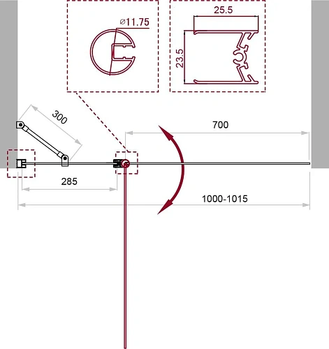 Шторка на ванну BelBagno UNO-V-11-100/150-C-NERO Шторка на ванну BelBagno UNO-V-11-100/150-C-NERO