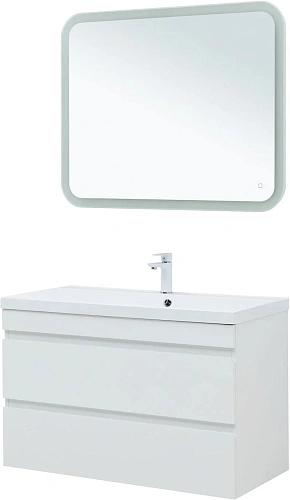Тумба под раковину Aquanet Нота New 100 белый глянец 00335420 подвесная Тумба под раковину Aquanet Нота New 100 белый глянец 00335420 подвесная