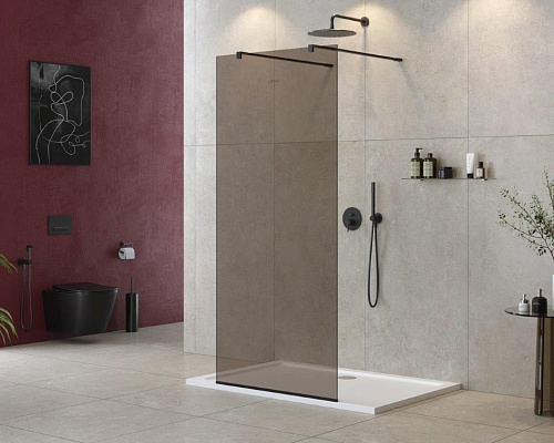 Душевая перегородка CEZARES LIBERTA-L-2-80-120-BR-NERO 80см стекло тонированное (бронза), профиль черный Душевая перегородка CEZARES LIBERTA-L-2-80-120-BR-NERO 80см стекло тонированное (бронза), профиль черный