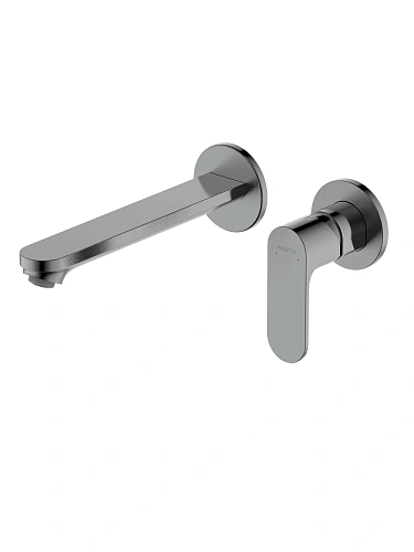 Смеситель для раковины Aquatek АЛЬФА AQ1913BGM настенный внешняя и скрытая часть, оружейная сталь Смеситель для раковины Aquatek АЛЬФА AQ1913BGM настенный внешняя и скрытая часть, оружейная сталь