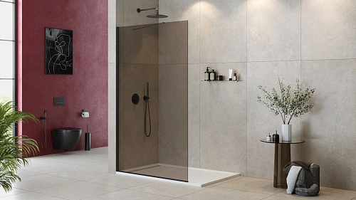 Душевая перегородка CEZARES LIBERTA-L-1-TB-120-BR-NERO 120см стекло тонированное (бронза), профиль черный Душевая перегородка CEZARES LIBERTA-L-1-TB-120-BR-NERO 120см стекло тонированное (бронза), профиль черный