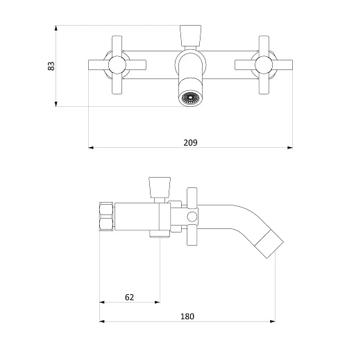 Смеситель для ванны Damixa Neo Classic 271000000 Смеситель для ванны Damixa Neo Classic 271000000