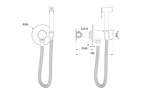 Гигиенический душ Wonzon & Woghand с термостатом, хром (WW-88829909-CR) Гигиенический душ Wonzon & Woghand с термостатом, хром (WW-88829909-CR)