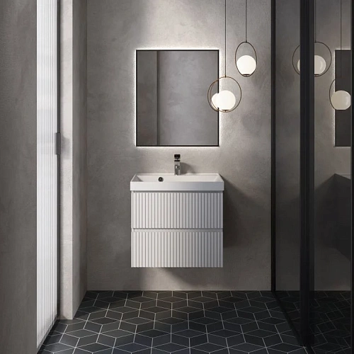 Тумба под раковину AQUAme AQM900160WH S1 подвесная 60 см белый глянец Тумба под раковину AQUAme AQM900160WH S1 подвесная 60 см белый глянец