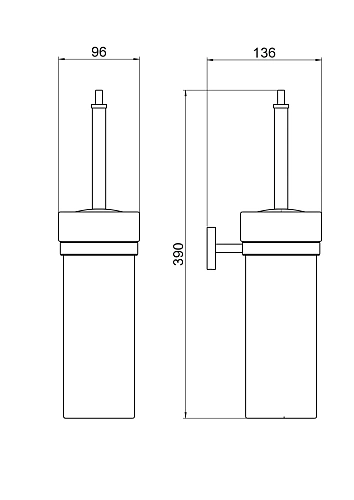 Ершик для унитаза Aquatek Бетта AQ4610BGM черный хром шлифованный Ершик для унитаза Aquatek Бетта AQ4610BGM черный хром шлифованный