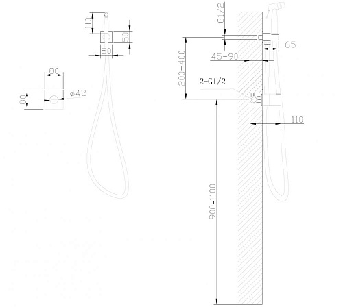 Гигиенический душ ABBER Rund AF8725B черный матовый Гигиенический душ ABBER Rund AF8725B черный матовый