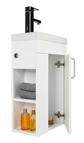 Тумба с раковиной IDDIS Torr 40 подвесная белая полки слева (TOR40W1i95K) Тумба с раковиной IDDIS Torr 40 подвесная белая полки слева (TOR40W1i95K)