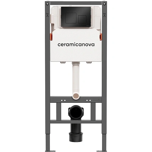 Инсталляция для унитаза Ceramica Nova Balance CN121002MB с кнопкой смыва Square черный матовый Инсталляция для унитаза Ceramica Nova Balance CN121002MB с кнопкой смыва Square черный матовый